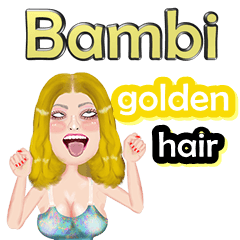 Bambi  - golden hair - Big sticker