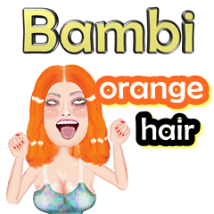 Bambi  - orange hair - Big sticker