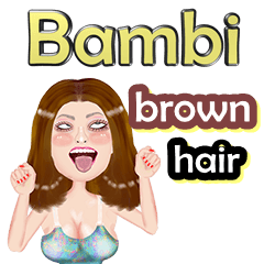 Bambi  - brown hair - Big sticker