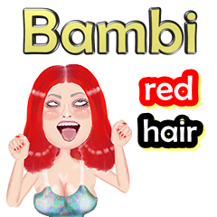 Bambi  - red hair - Big sticker