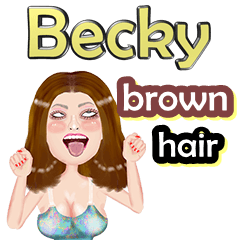 Becky - brown hair - Big sticker