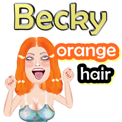 Becky - orange hair - Big sticker