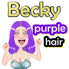 Becky - purple hair - Big sticker