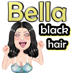 Bella - black hair - Big sticker