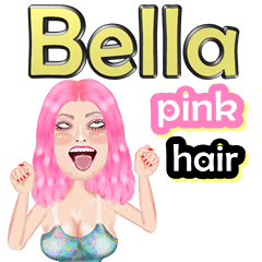 Bella - pink hair - Big sticker