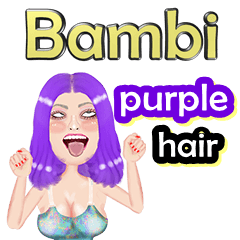 Bambi  - purple hair - Big sticker