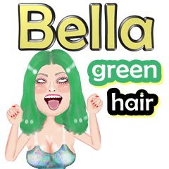 Bella - green hair - Big sticker