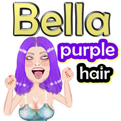 Bella - purple hair - Big sticker