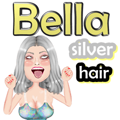 Bella - silver hair - Big sticker