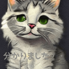 絵画的な雰囲気の猫スタンプとか。