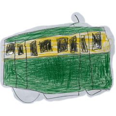 子供が書いた電車イラストスタンプ　修正版