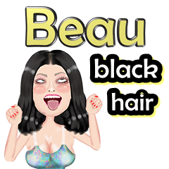 Beau - black hair - Big sticker