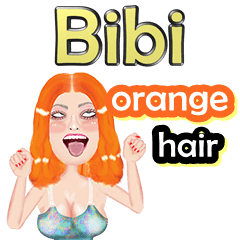 Bibi - orange hair - Big sticker