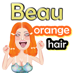 Beau - orange hair - Big sticker