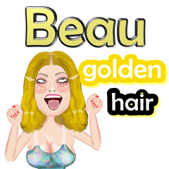 Beau - golden hair - Big sticker