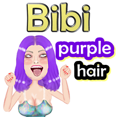 Bibi - purple hair - Big sticker