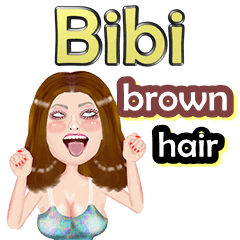 Bibi - brown hair - Big sticker