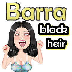 Barra - black hair - Big sticker