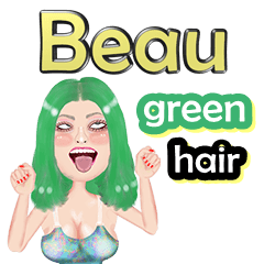 Beau - green hair - Big sticker