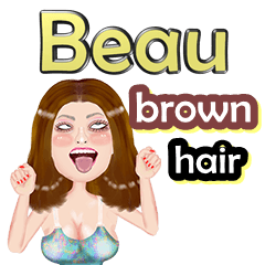 Beau - brown hair - Big sticker