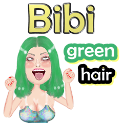 Bibi - green hair - Big sticker