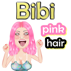 Bibi - pink hair - Big sticker