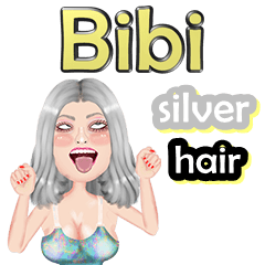 Bibi - silver hair - Big sticker