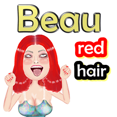 Beau - red hair - Big sticker