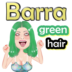 Barra - green hair - Big sticker