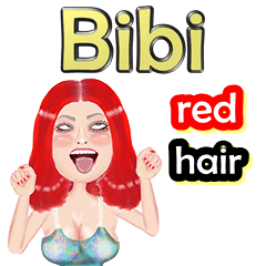 Bibi - red hair - Big sticker