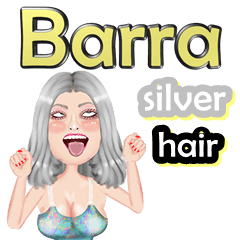 Barra - silver hair - Big sticker