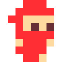 rough pixel art ninja  red