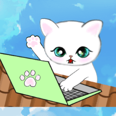 ❤️動く可愛い白猫アニメーションスタンプ