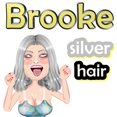 Brooke - silver hair - Big sticker