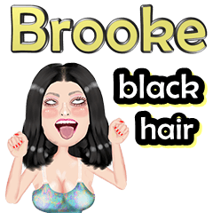 Brooke - black hair - Big sticker