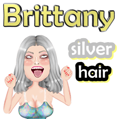 Brittany - silver hair - Big sticker