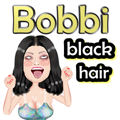 Bobbi - black hair - Big sticker