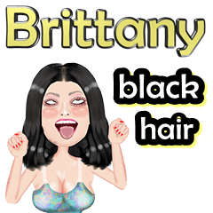 Brittany - black hair - Big sticker