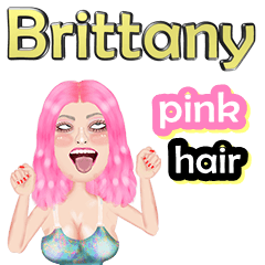 Brittany - pink hair - Big sticker