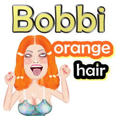 Bobbi - orange hair - Big sticker