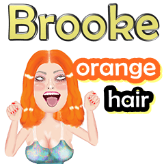 Brooke - orange hair - Big sticker