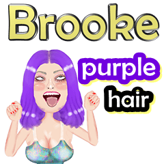 Brooke - purple hair - Big sticker