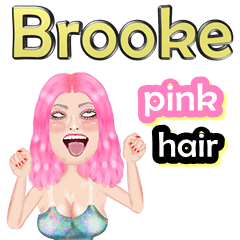 Brooke - pink hair - Big sticker