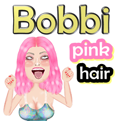 Bobbi - pink hair - Big sticker