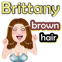 Brittany - brown hair - Big sticker