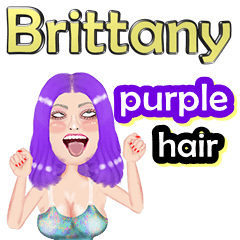 Brittany - purple hair - Big sticker