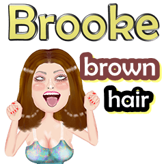 Brooke - brown hair - Big sticker