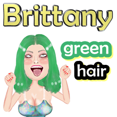 Brittany - green hair - Big sticker