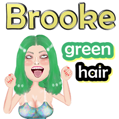 Brooke - green hair - Big sticker