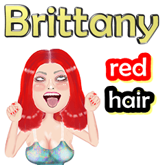 Brittany - red hair - Big sticker